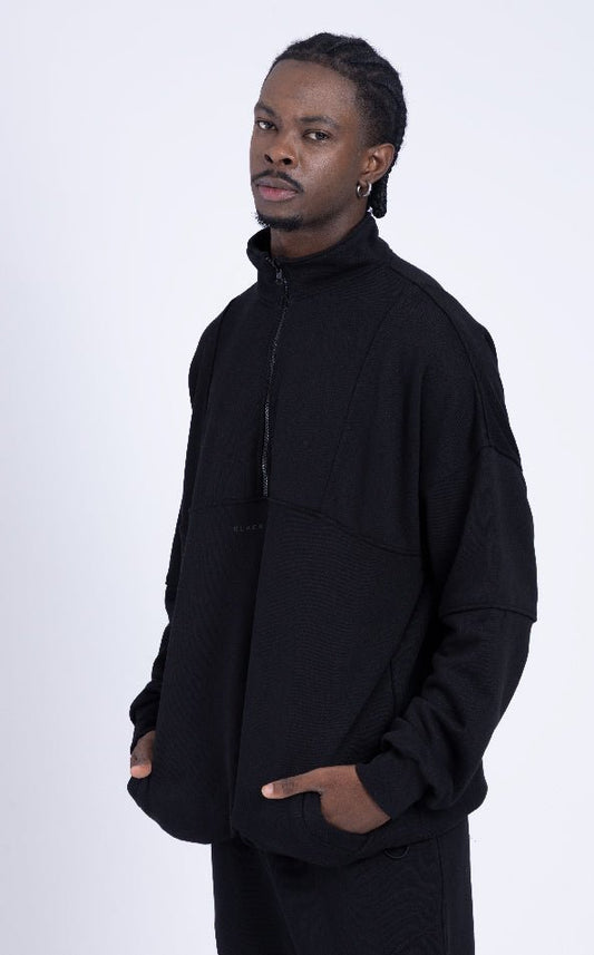 Half Zipper Hoodie Black - Bkbxcolombia