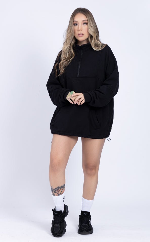 Half Zipper Hoodie Black - Bkbxcolombia