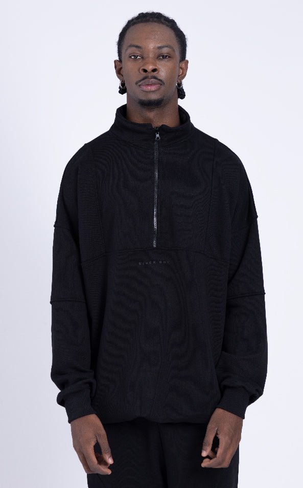 Half Zipper Hoodie Black - Bkbxcolombia